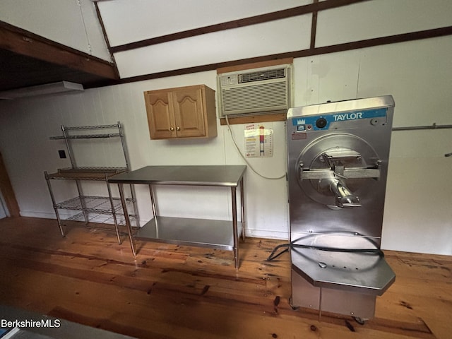 395 Laurel St, Lee, MA 01238 - kitchen featuring hardwood / wood-style floors and a wall mounted AC