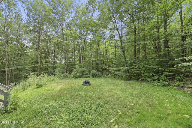112 Silver St, Lanesborough, MA 01237 - view of yard with a fire pit