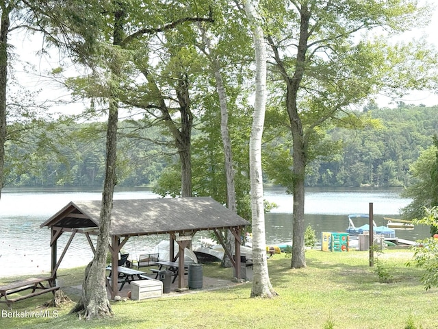 8 Brook Ln, Becket, MA 01223 - view of green lawn with a water view and a view of trees