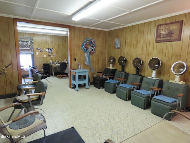 16-18 Hoosac St, Adams, MA 01220 - miscellaneous room with wood walls and carpet flooring