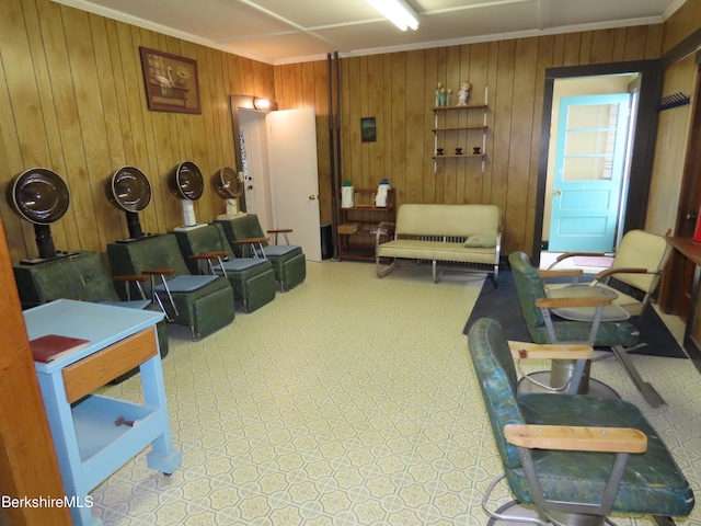 16-18 Hoosac St, Adams, MA 01220 - building lobby with wooden walls and crown molding