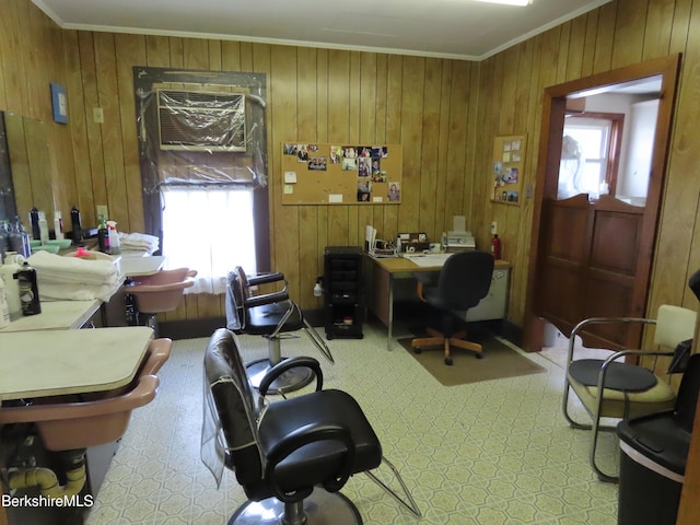 16-18 Hoosac St, Adams, MA 01220 - office space with ornamental molding, wood walls, and plenty of natural light