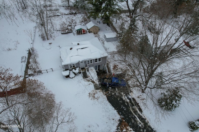 view of snowy aerial view