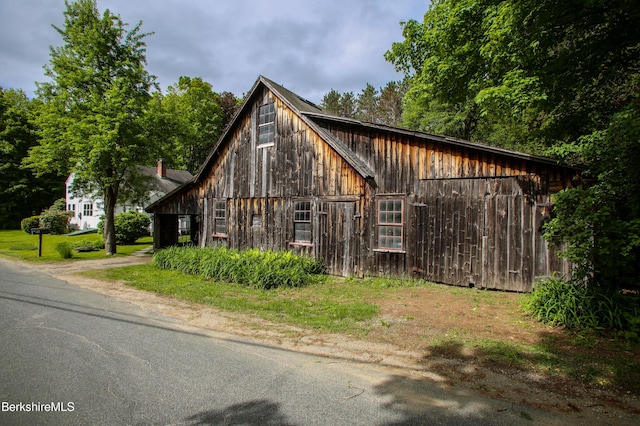31 Oxbow Rd, Charlemont, MA 01339 - view of property exterior with a barn and an outbuilding