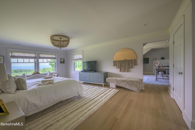 unfurnished bedroom with light wood-type flooring