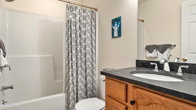 9074 Mountainside Dr, Hancock, MA 01237 - bathroom with toilet, shower / tub combo with curtain, and vanity