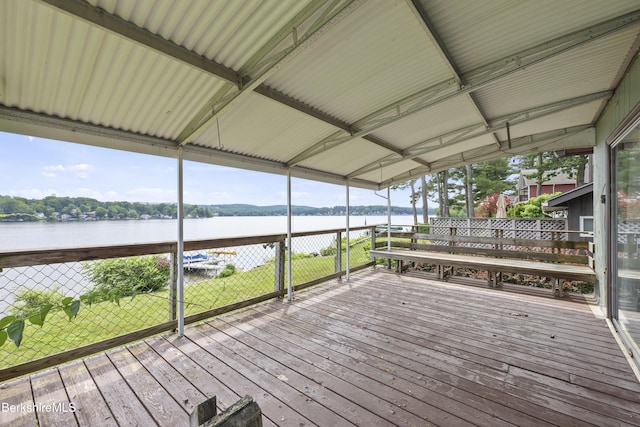 73 Narragansett Ave, Lanesborough, MA 01237 - wooden deck with a water view and a lawn