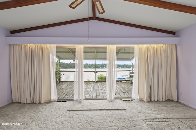 73 Narragansett Ave, Lanesborough, MA 01237 - carpeted spare room featuring ceiling fan and a water view