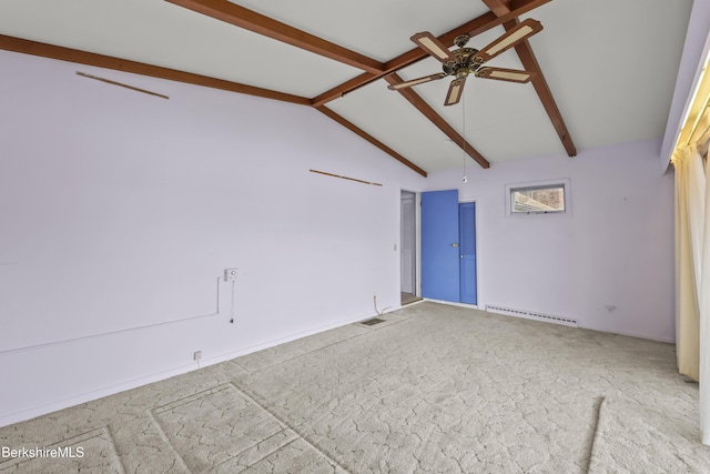 73 Narragansett Ave, Lanesborough, MA 01237 - carpeted empty room with a baseboard radiator and a ceiling fan