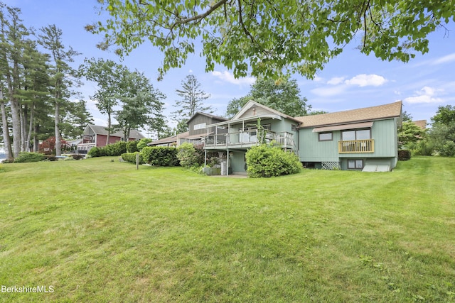 73 Narragansett Ave, Lanesborough, MA 01237 - view of grassy yard with a deck