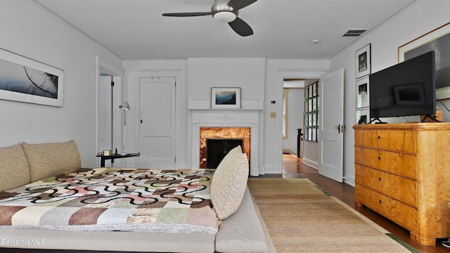 771 W Rd, Sheffield, MA 01257 - bedroom featuring wood finished floors, a fireplace, and ceiling fan