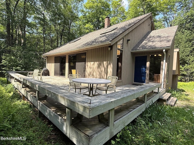 841 Moberg Rd, Becket, MA 01223 - deck featuring outdoor dining area