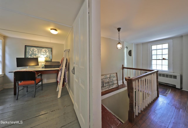 1 Train Hill Rd, Stockbridge, MA 01262 - corridor with dark hardwood / wood-style floors and radiator