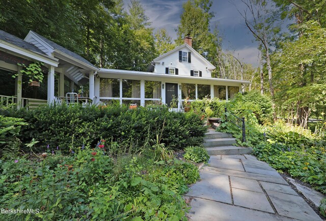 1 Train Hill Rd, Stockbridge, MA 01262 - view of front of home featuring a sunroom