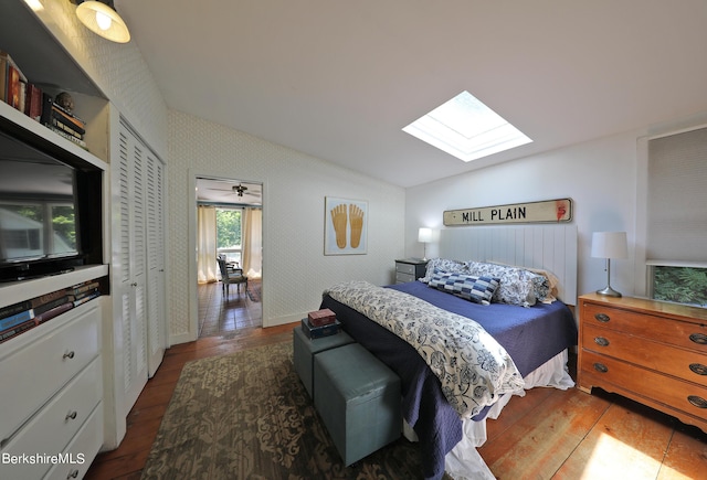 1 Train Hill Rd, Stockbridge, MA 01262 - bedroom with vaulted ceiling with skylight and a closet