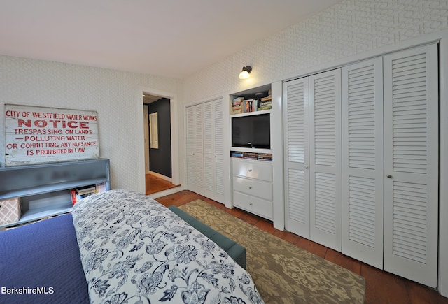 1 Train Hill Rd, Stockbridge, MA 01262 - bedroom featuring dark hardwood / wood-style flooring and multiple closets