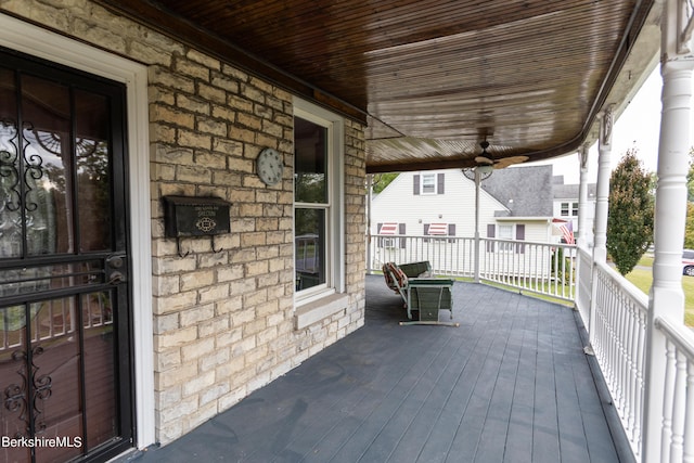 wooden deck with covered porch