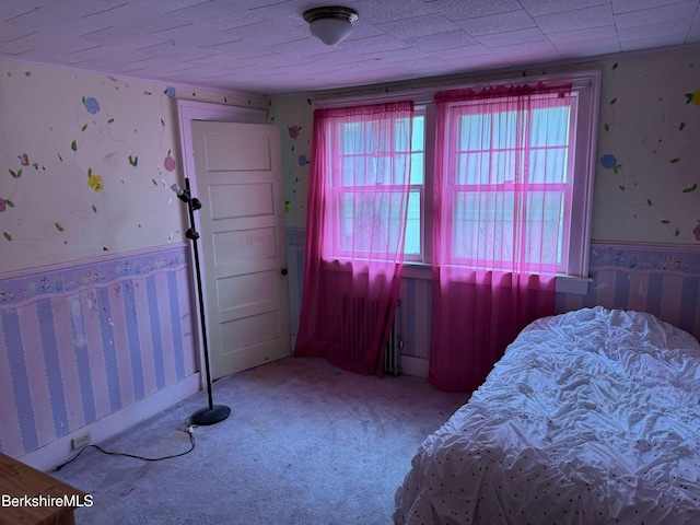 145 Bartlett Ave, Pittsfield, MA 01201 - carpeted bedroom featuring wallpapered walls and wainscoting