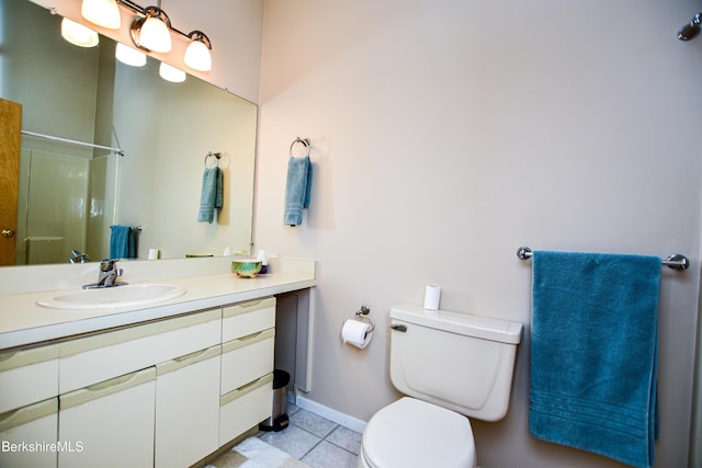 345 Big Bass Ln, Becket, MA 01223 - full bathroom featuring vanity, a shower, and tile patterned flooring