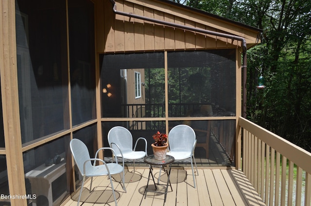 345 Big Bass Ln, Becket, MA 01223 - wooden terrace featuring a sunroom
