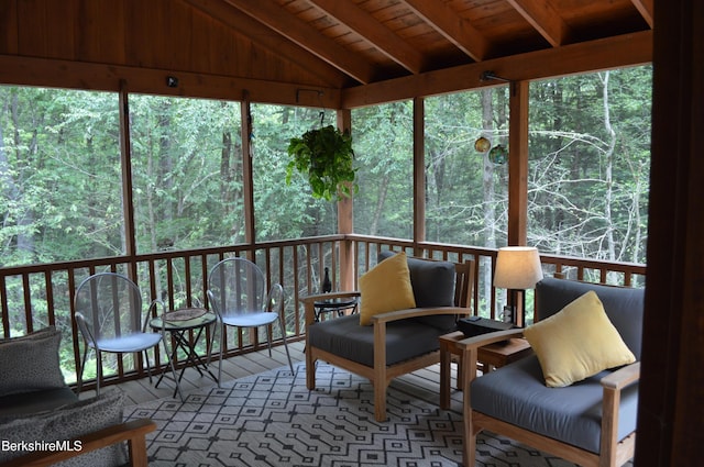 345 Big Bass Ln, Becket, MA 01223 - sunroom featuring a wooded view