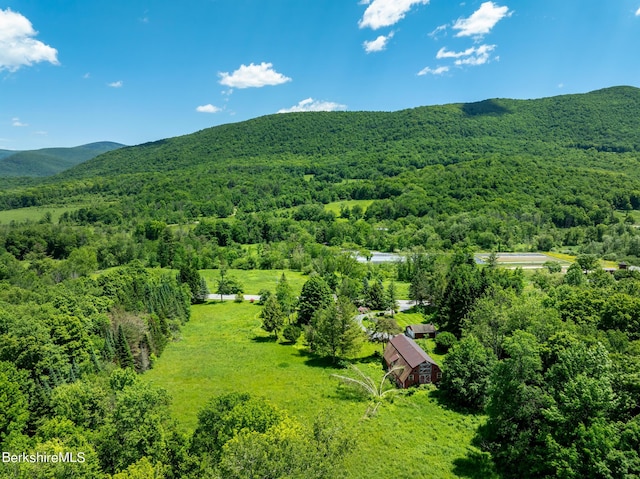 bird's eye view featuring a mountain view