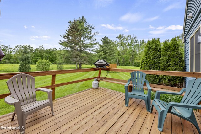 94 Corey Rd Unit D, Hancock, MA 01237 - wooden deck featuring a lawn