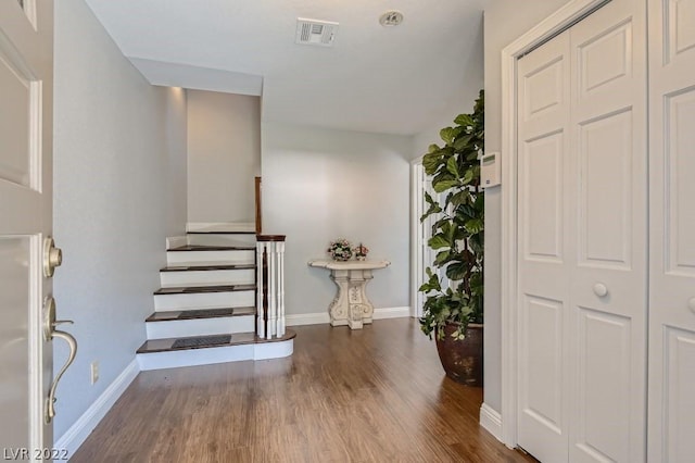 interior space featuring dark hardwood / wood-style flooring