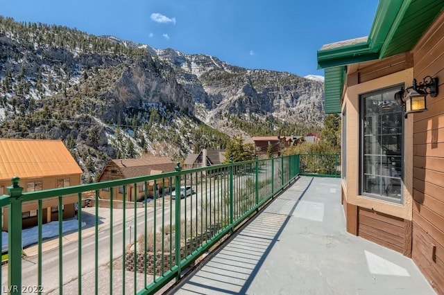 balcony with a mountain view