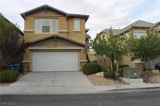 view of front of house with a garage