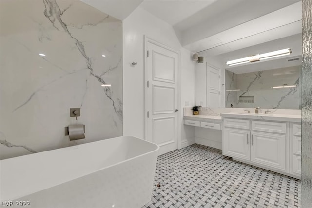 bathroom featuring vanity and tile floors