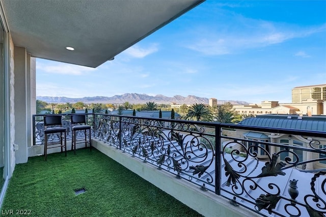 balcony with a mountain view