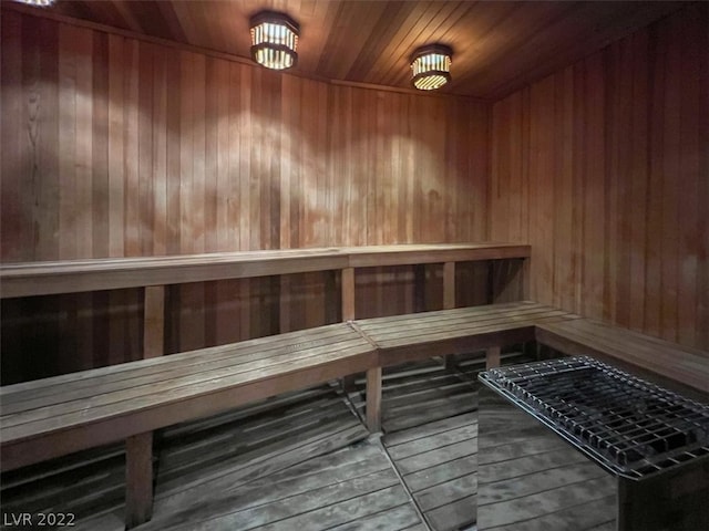 view of sauna