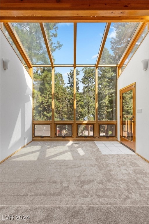 view of unfurnished sunroom