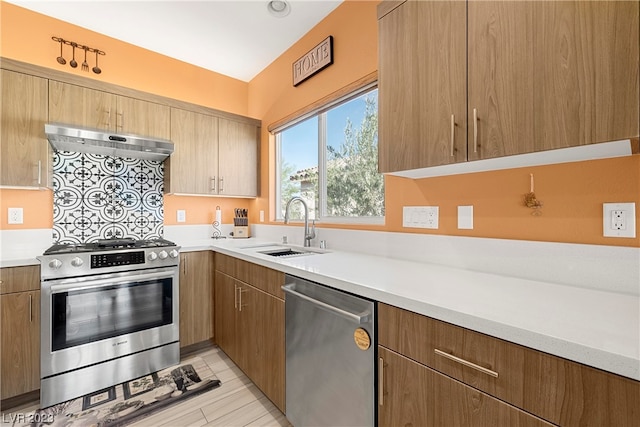 kitchen featuring sink and stainless steel appliances