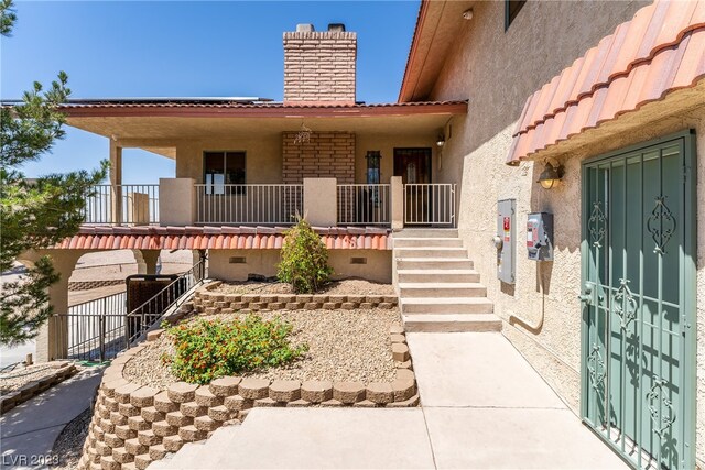 exterior space with a balcony