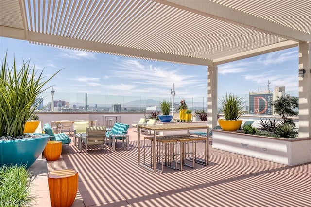 view of patio / terrace with a pergola and an outdoor hangout area