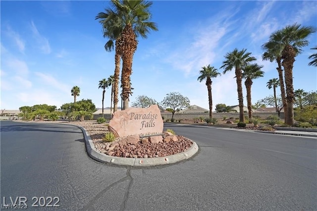 view of community sign