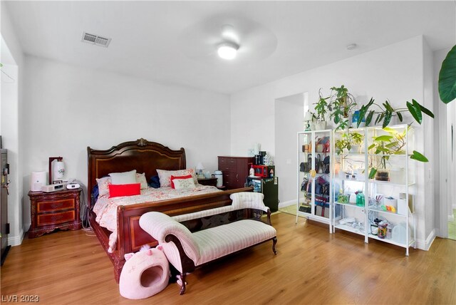 bedroom featuring light hardwood / wood-style flooring