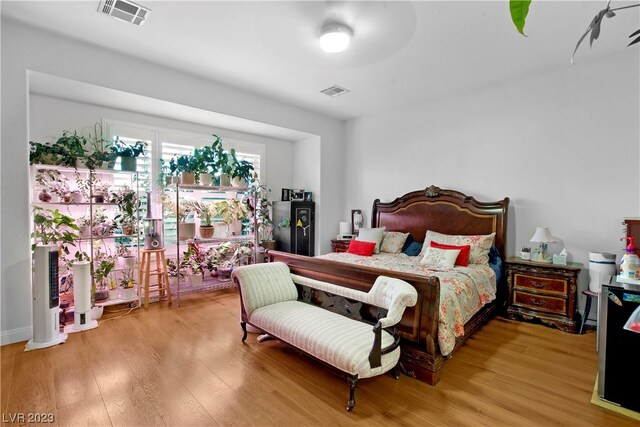 bedroom featuring light hardwood / wood-style floors