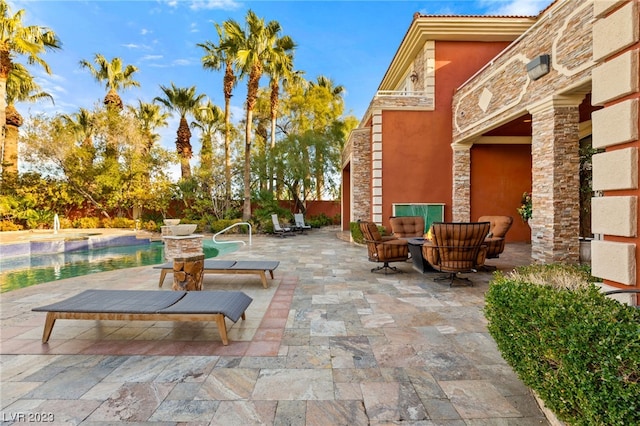 view of patio featuring outdoor lounge area