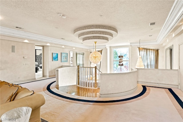 reception area with a chandelier