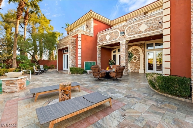 view of patio / terrace featuring french doors