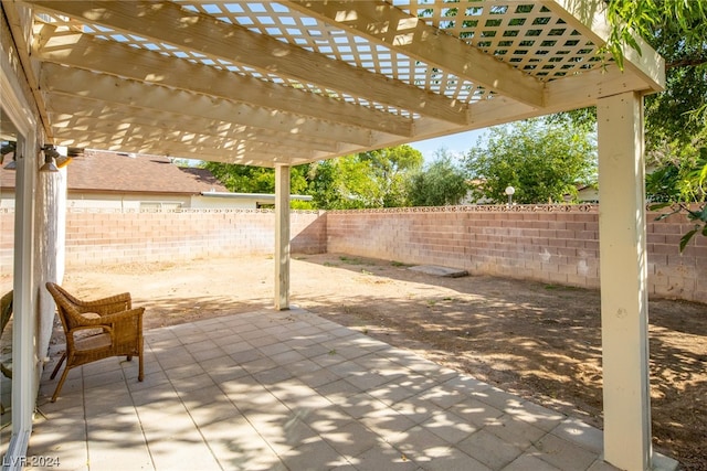 view of patio / terrace featuring a pergola