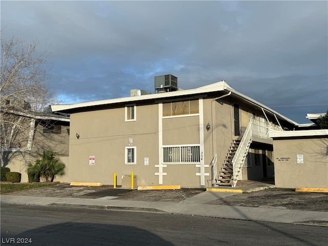 view of property with central air condition unit