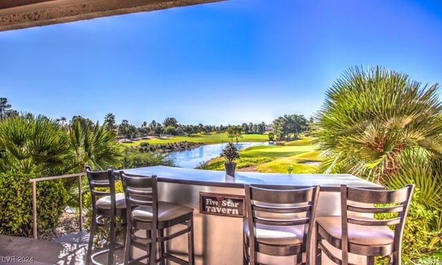9400 Grand Mesa Dr, Las Vegas, NV 89134 - view of patio with a water view