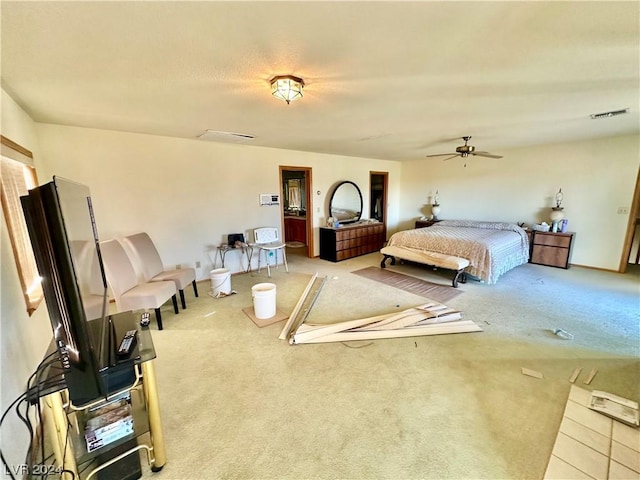 carpeted bedroom with visible vents