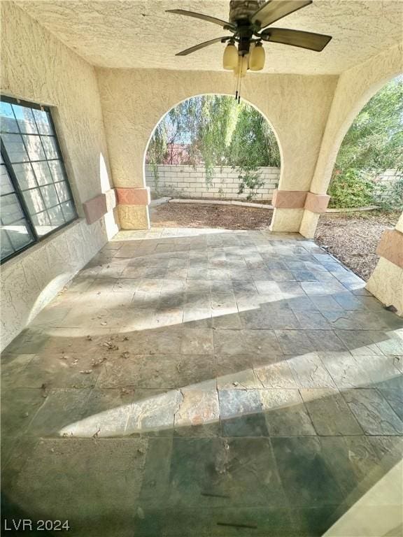 view of patio / terrace with ceiling fan