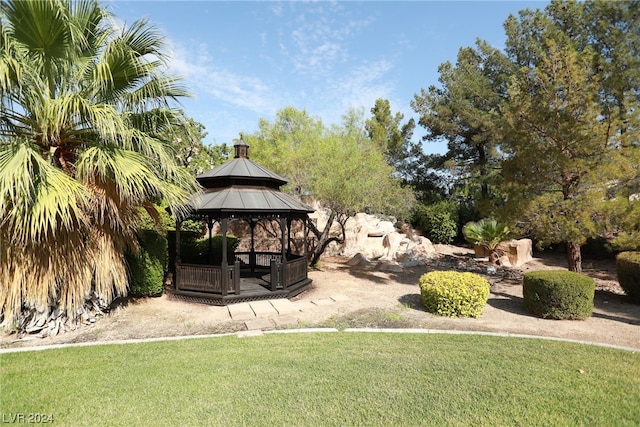 view of yard featuring a gazebo