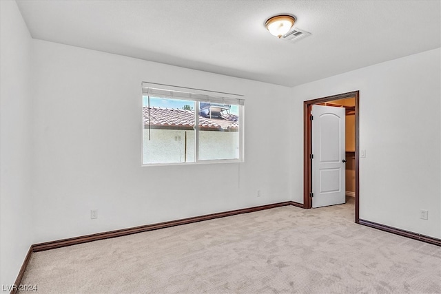 spare room featuring light carpet